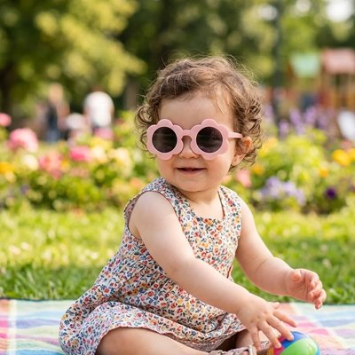 lunette de soleil bebe rose fille balle couverture