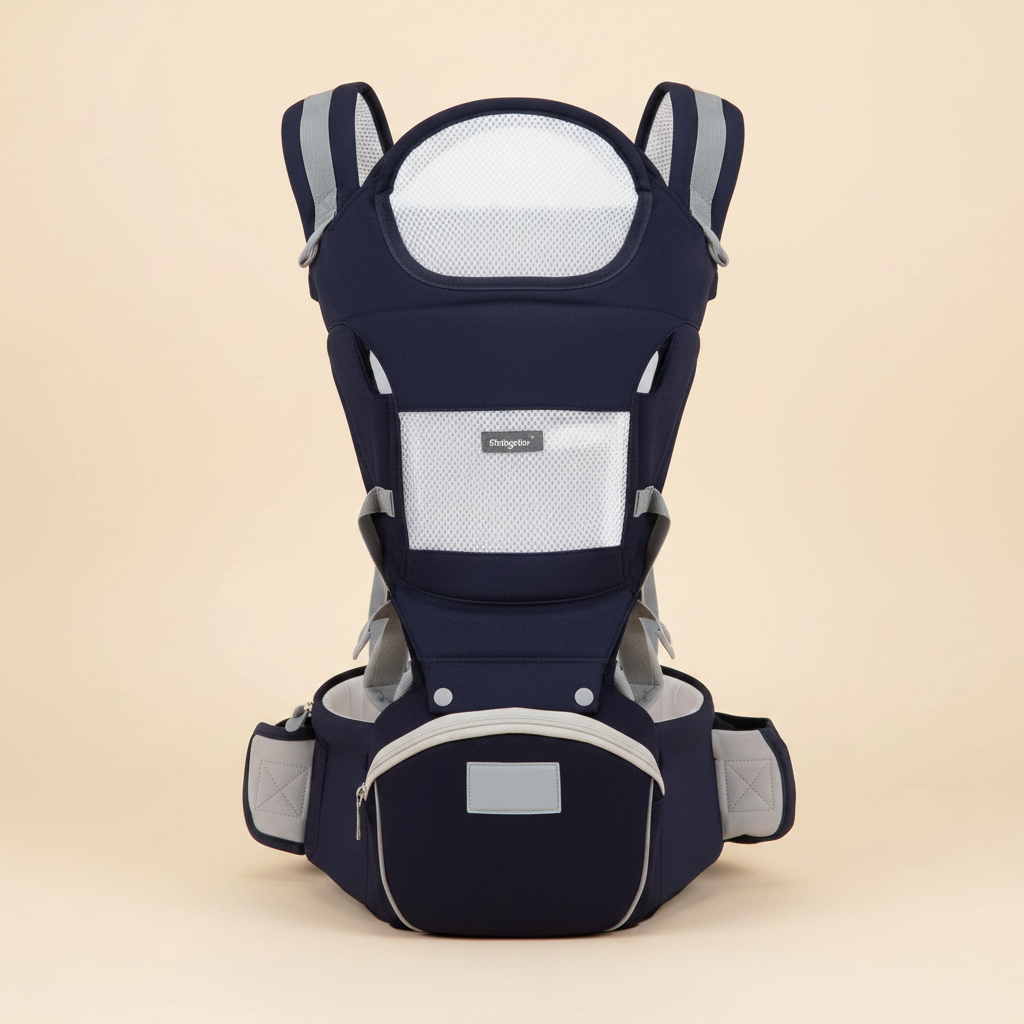 porte bébé bleu foncé