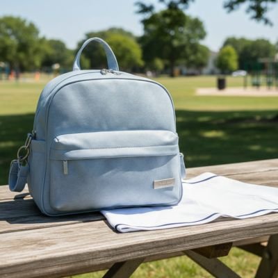 sac a dos a langer bleu table