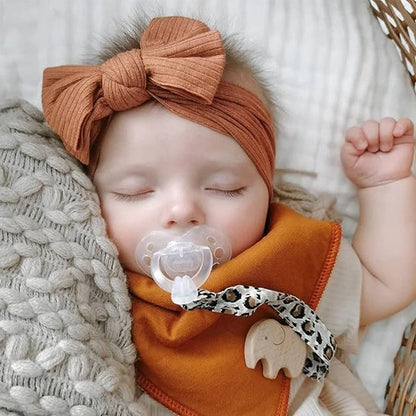 Bandeau bébé fille marron suce endormie