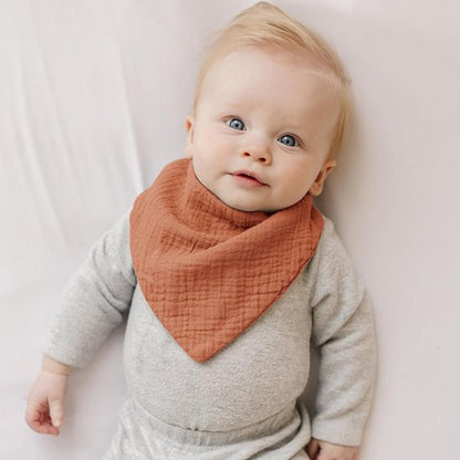 Bavoir bandana marron yeux bleu