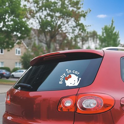 bébé à bord blanc rouge auto rouge
