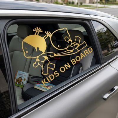 bébé à bord jaune auto grise