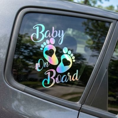 bébé à bord multicolor petite vitre côté