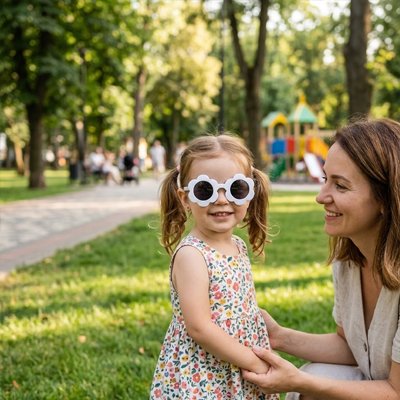 bebe Lunettes soleil blanc fille robe fleurie