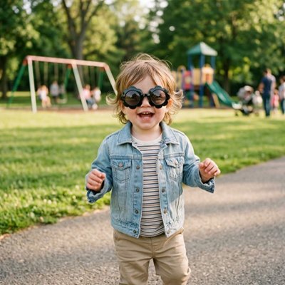 bebe Lunettes soleil noir garçon manteau jean