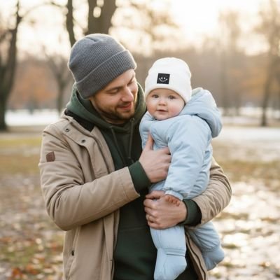 bonnet bebe blanc papa bras
