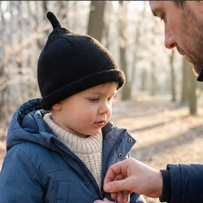 Bonnet bebe fermeture manteau papa