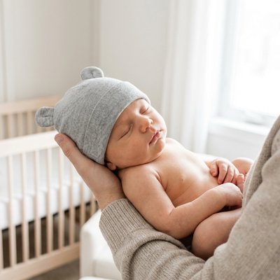 bonnet bebe gris bras maman