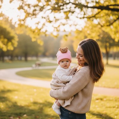 bonnet bébé rose maman parc