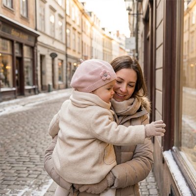 bonnet bebe rose maman vitrine
