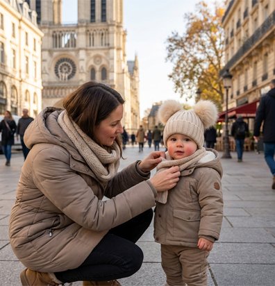bonnet pour bebe beige maman attache manteau