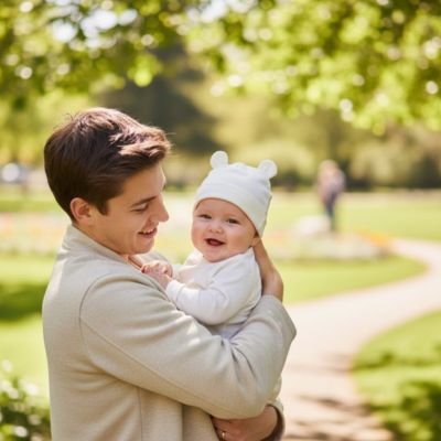 bonnet pour bebe beige papa sentier