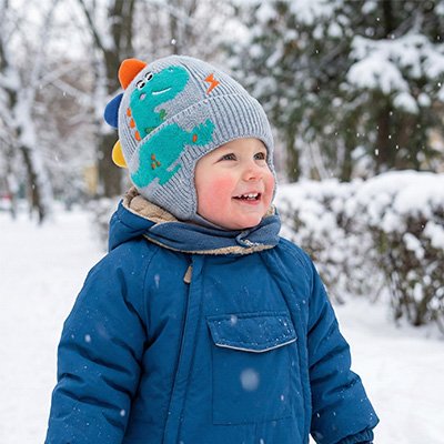 bonnet pour bebe bleu clair neige forêt