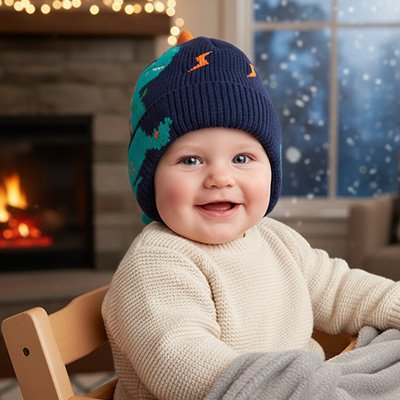 bonnet pour bebe bleu foncé feu foyer