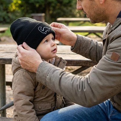 bonnet pour bebe noir papa replace