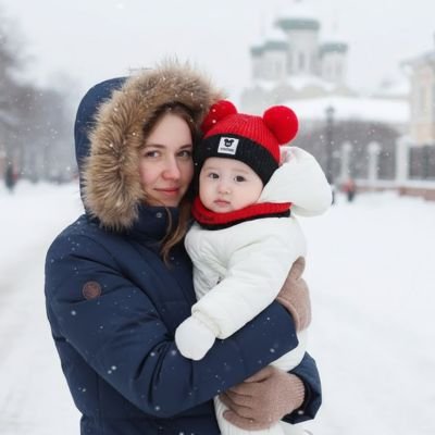 bonnet pour bebe rouge maman bras neige
