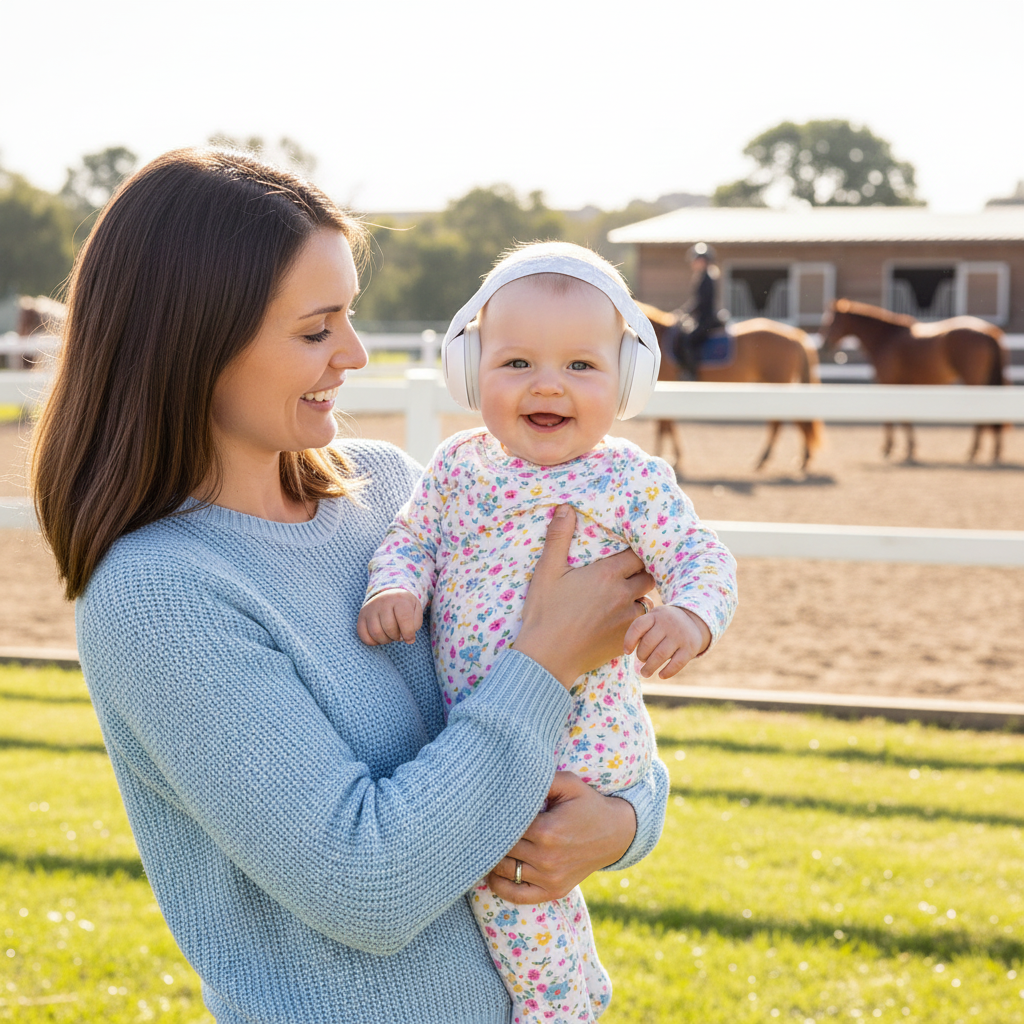 casque anti bruit bébé maman ranch chevaux