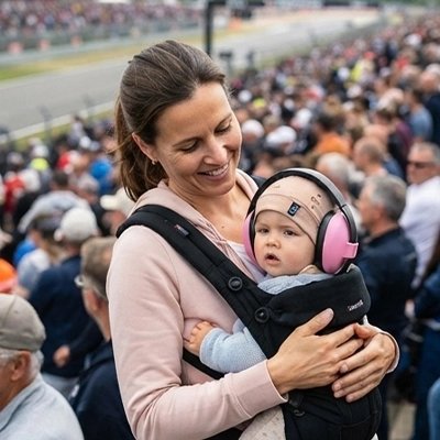 Casque anti bruit bébé rose maman estrade