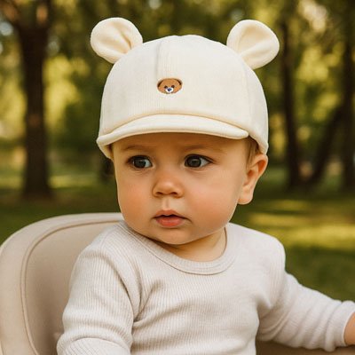 Casquette bebe blanc siège blanc