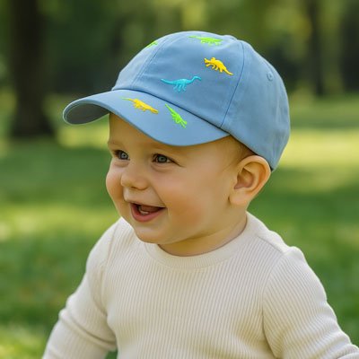 casquette bebe bleu chandail beige