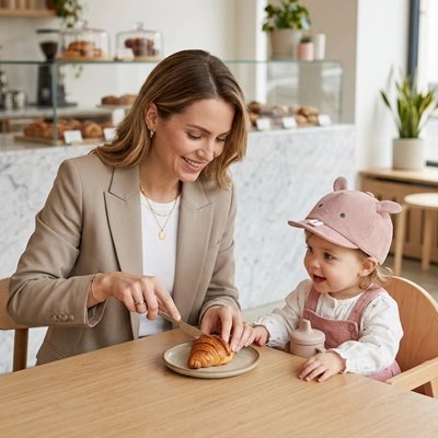casquette bébé maman rose croissant