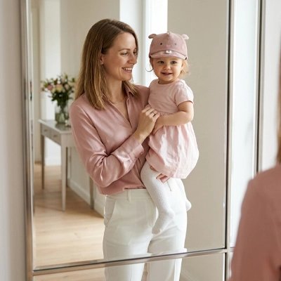 casquette bébé maman rose miroir