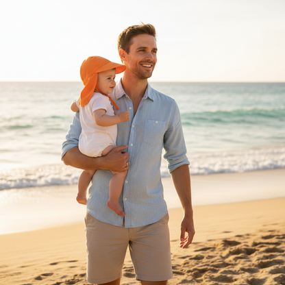 casquette bebe orange papa plage