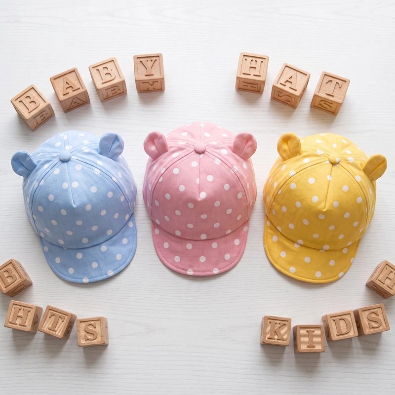 casquette bebe variante cubes bois