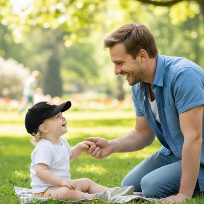 casquette pour bebe noir papa main