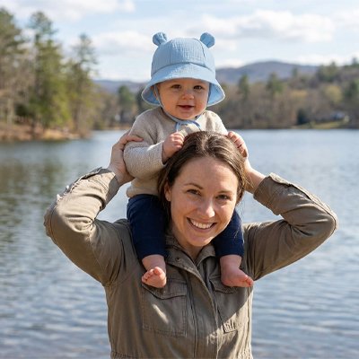 chapeau bebe anti uv bleu maman épaules