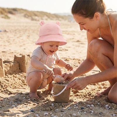 chapeau bebe anti uv rose maman plage