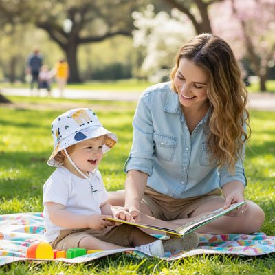 chapeau bébé jungle maman livre picnic