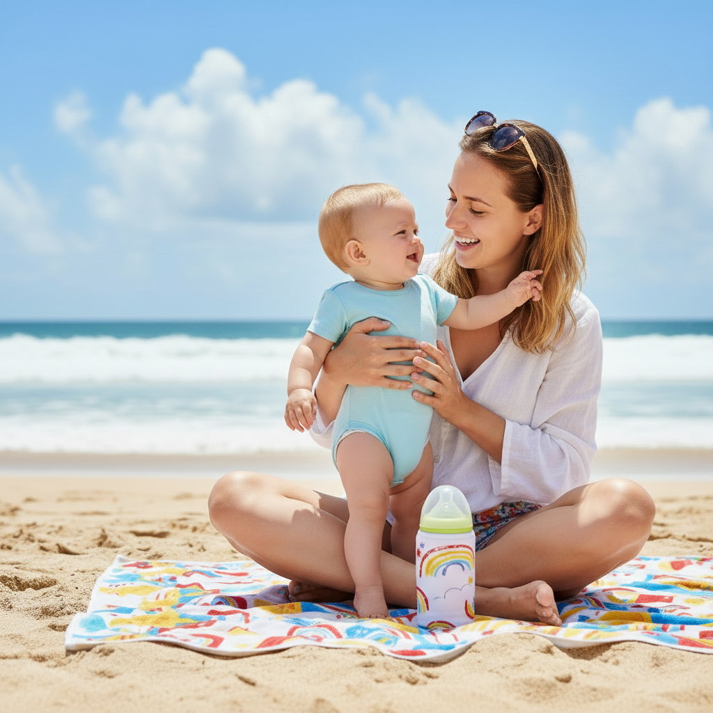 chauffe biberon voiture arc-en-ciel maman plage