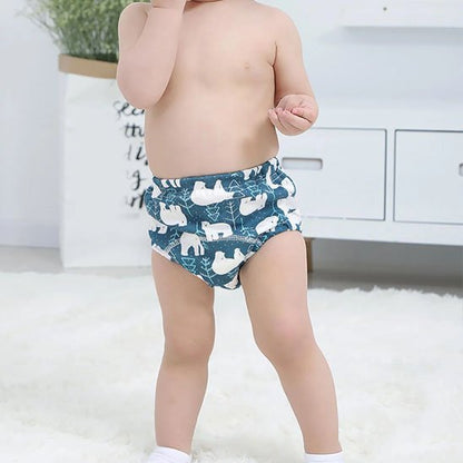 Couche lavable ours blanc tapis debout
