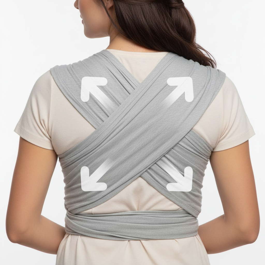 echarpe porte bebe gris flèches