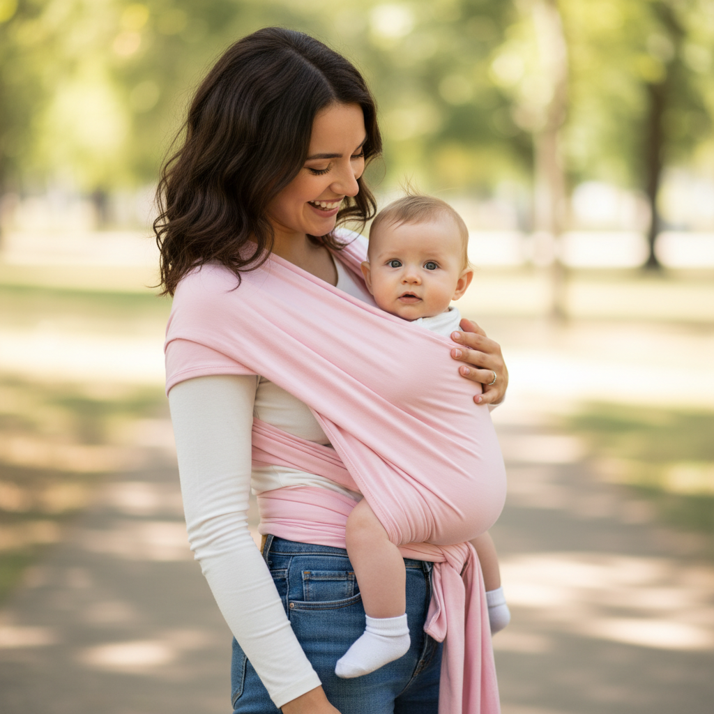 echarpe porte bebe rose maman