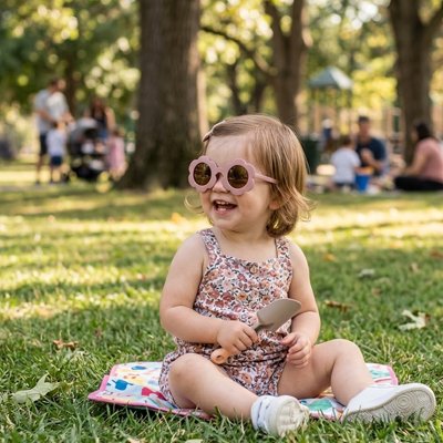 lunette de soleil bebe rose foncé fille parc pelle