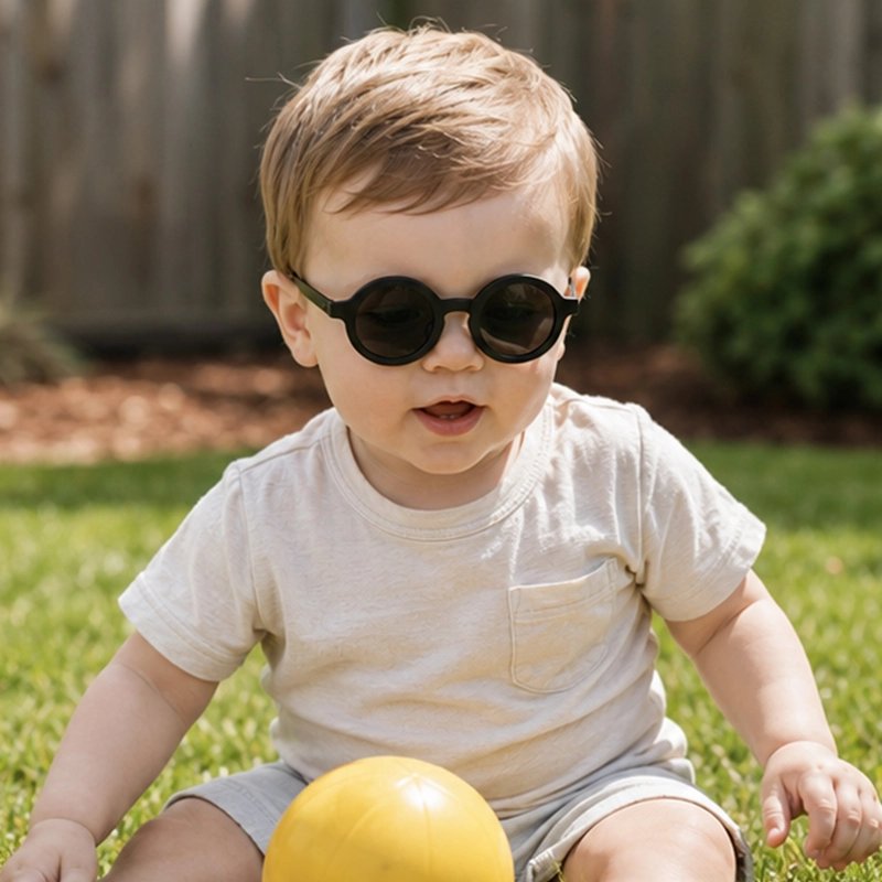 Lunette soleil pour bebe noir garçon balle jaune