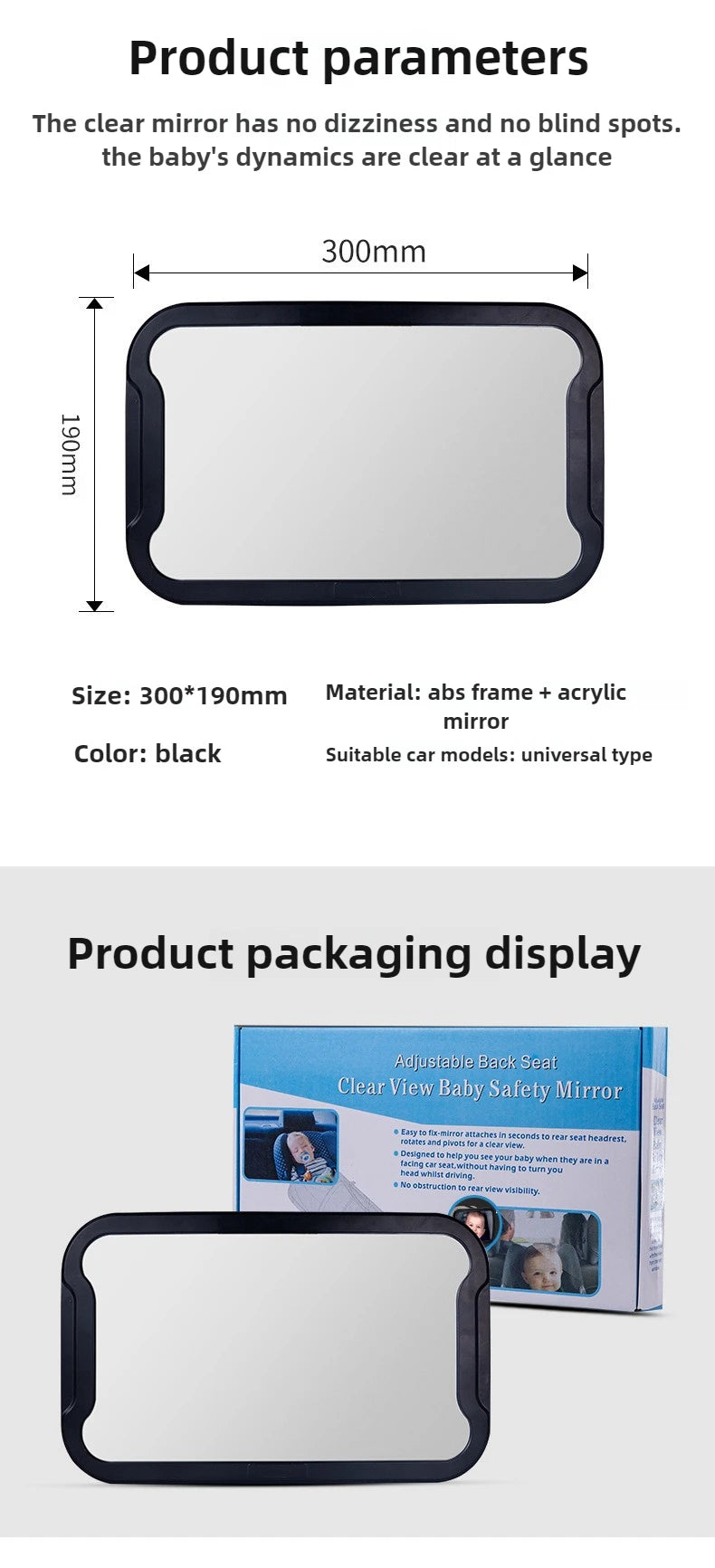 miroir bebe dimensions