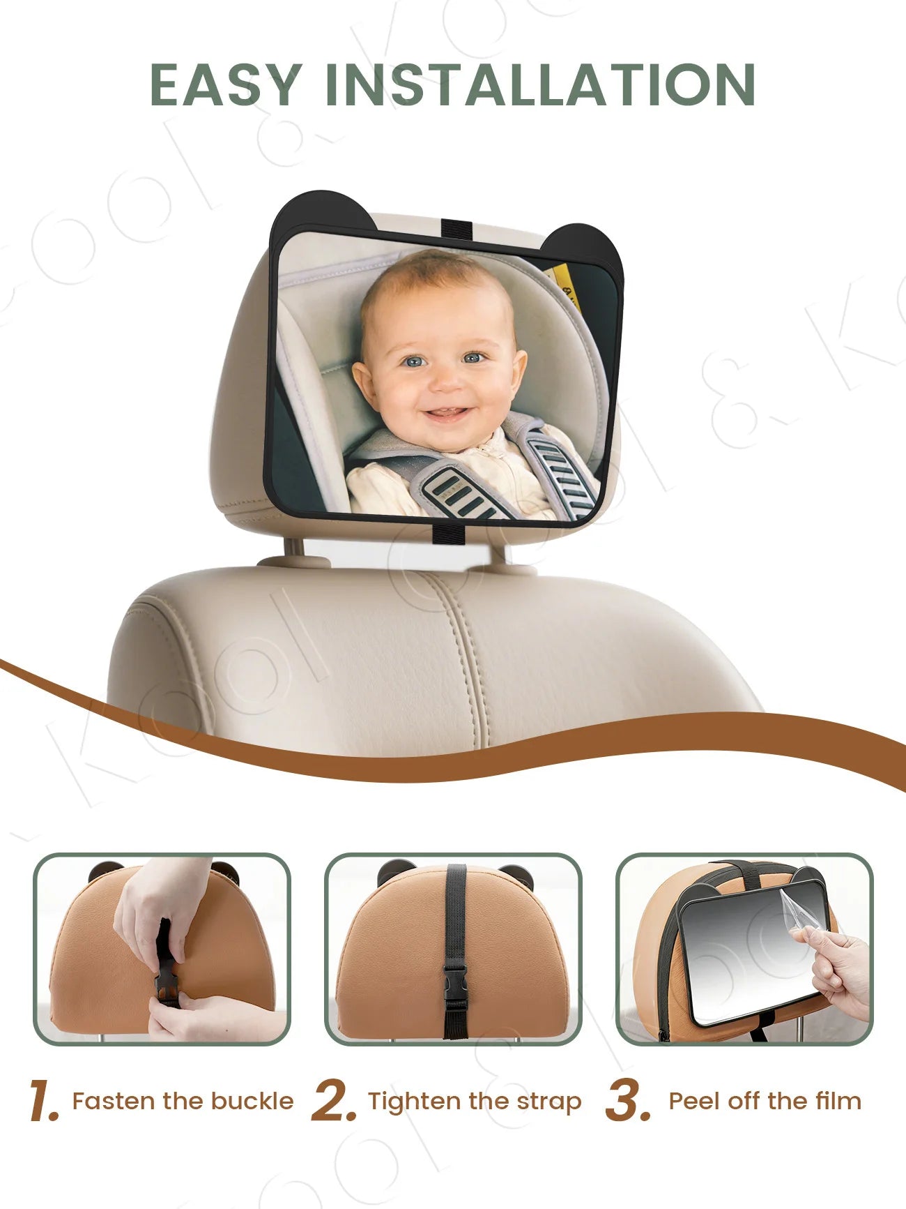 miroir pour bebe voiture installation