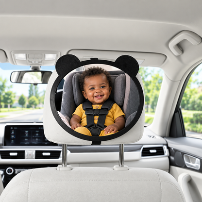 miroir voiture bébé garçon africain ensemble jaune moutarde heureux