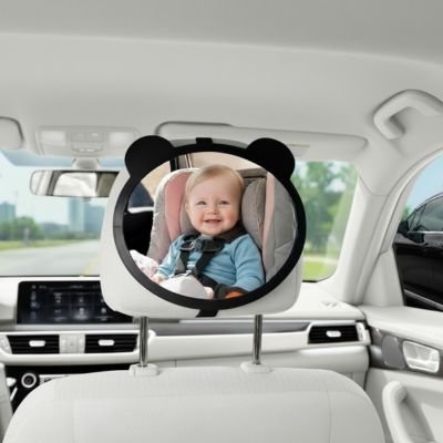 miroir voiture bébé sourit