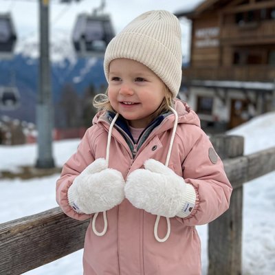 Moufle bébé beige fillette station ski