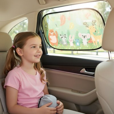 par soleil voiture fillette chandail rose