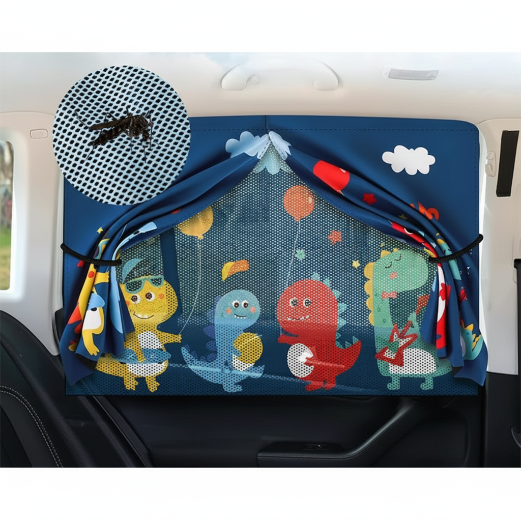 pare soleil voiture bébé ouverture anti moustiques