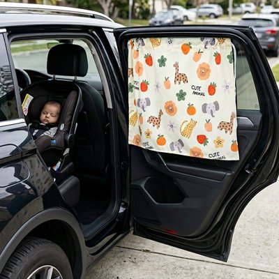 pare-soleil voiture fruits porte ouverte