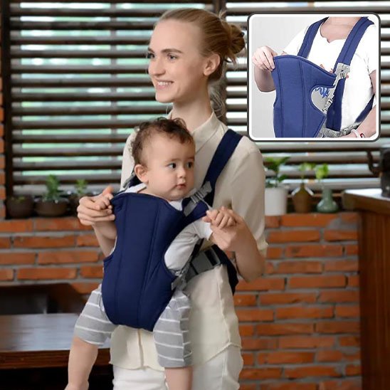 porte bebe bleu dos
