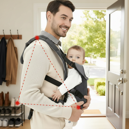 porte bebe ergonomique triangle rouge