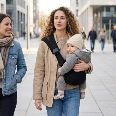 porte bebe noir deux femmes 
